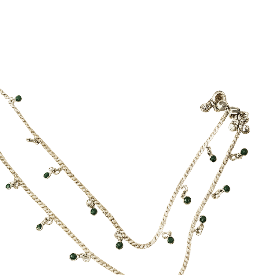 Green Drop Anklet main product photo by DG Fine Silver
