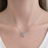 Square Drop Necklace alternate view 2 by DG Fine Silver