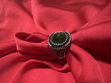 Emerald Valor – Men's Green Stone Heritage Ring alternate view 4 by DG Fine Silver