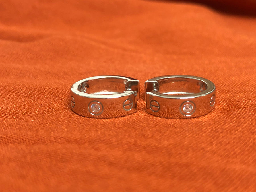 Textured Hoop Earrings alternate view 3 by DG Fine Silver
