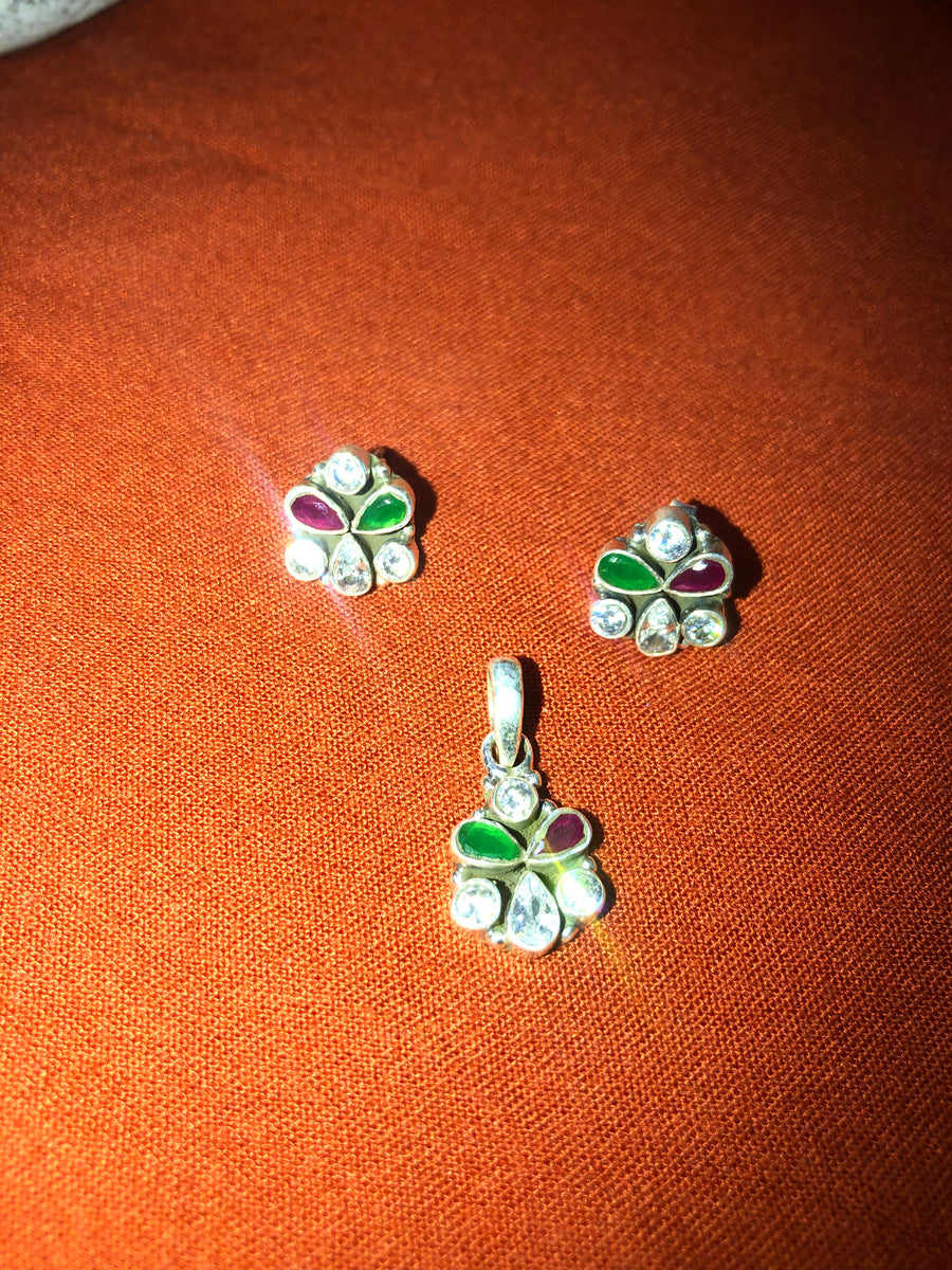 Floral Teardrop Set alternate view 3 by DG Fine Silver