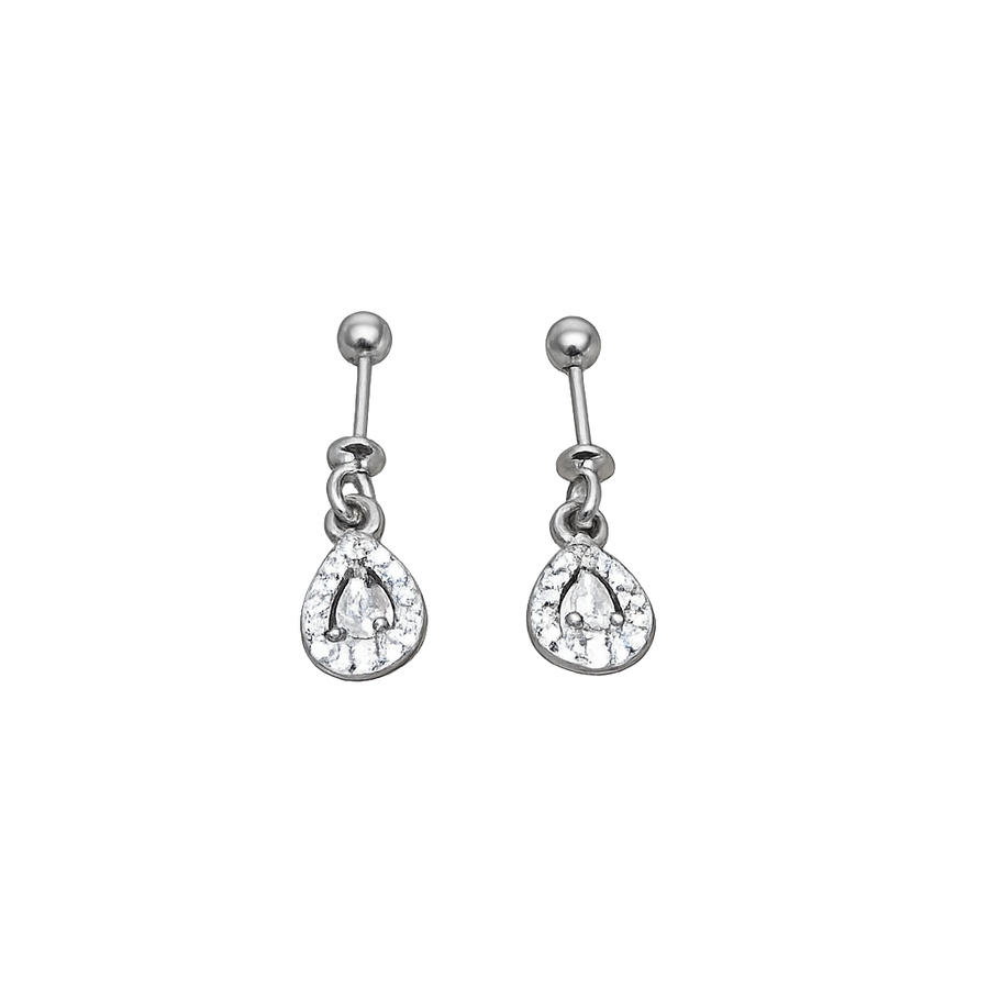 Teardrop Crystal Hoops main product photo by DG Fine Silver