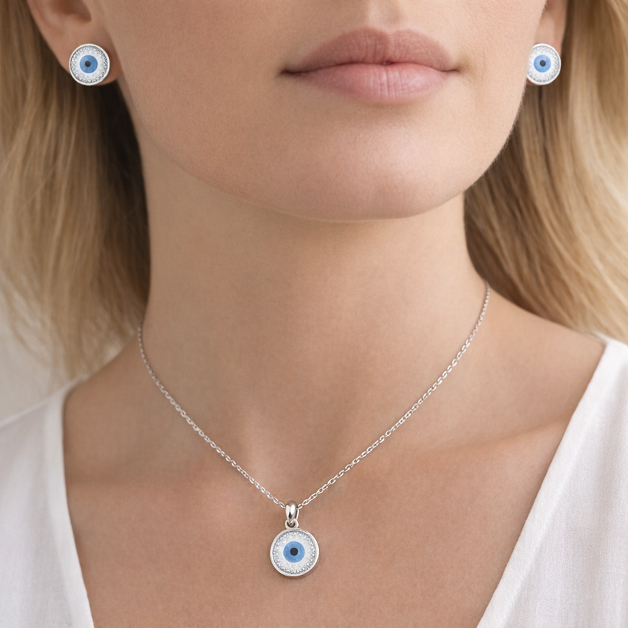 Blue Eye Set alternate view 2 by DG Fine Silver