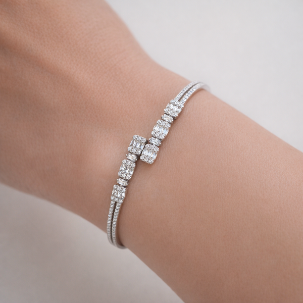 Crystal Cluster Bracelet alternate view 2 by DG Fine Silver