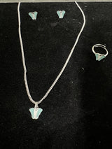 Aqua Butterfly Kids Jewellery Set, top view