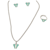 Aqua Butterfly Kids Jewellery Set, transparent catalogue view