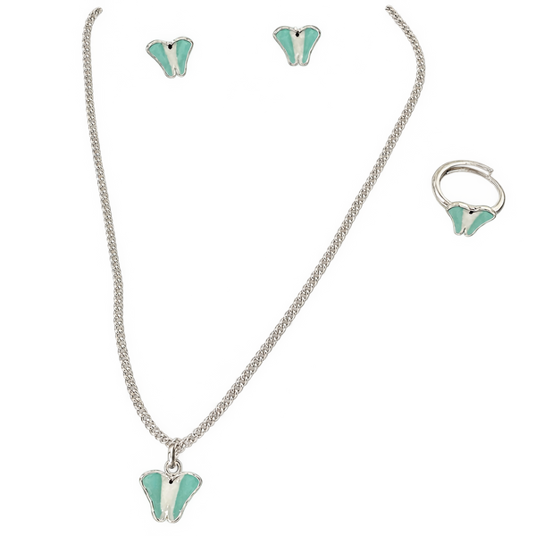 Aqua Butterfly Kids Jewellery Set, transparent catalogue view