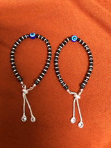 Black Bead Evil Eye Bachha Kadli, front view