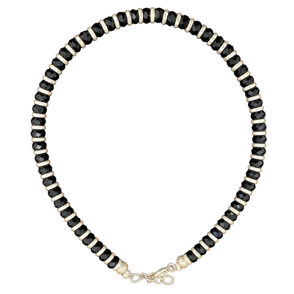 Black Bead Silver-Tone Bangle, transparent catalogue view