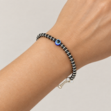 Black Bead Eye Bangle, worn lifestyle view