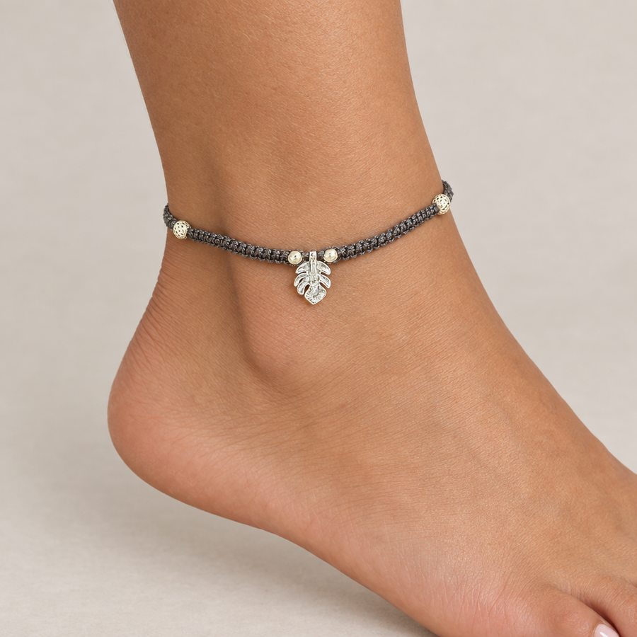 Leaf Charm Kids Ring, worn lifestyle view