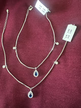 Blue Teardrop Anklet Set, top view