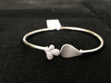 Butterfly Heart Open Bangle, angled view