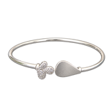 Butterfly Heart Open Bangle, transparent catalogue view