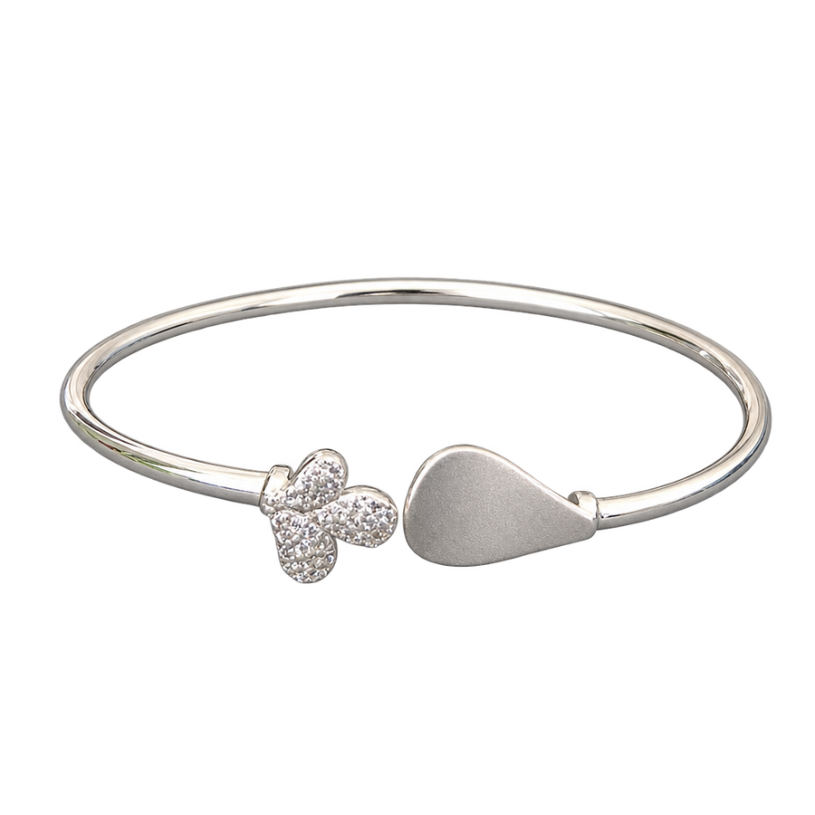 Butterfly Heart Open Bangle, transparent catalogue view