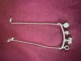 Silver-Tone Charm Anklet, top view, view 4