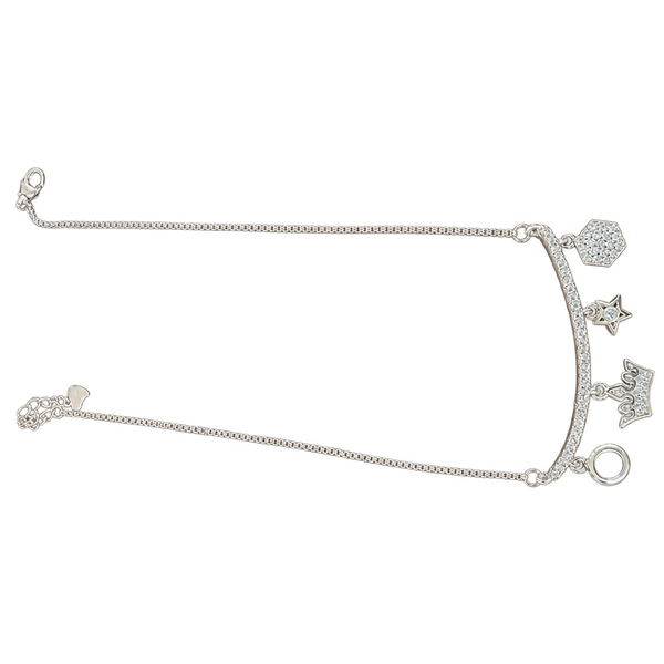 Silver-Tone Charm Anklet, transparent catalogue view