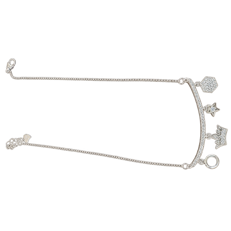 Silver-Tone Charm Anklet, transparent catalogue view