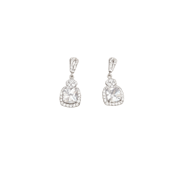 Crystal Halo Drop Earrings transparent catalogue product view