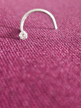 Crystal Arched Hook Nose Pin, front view
