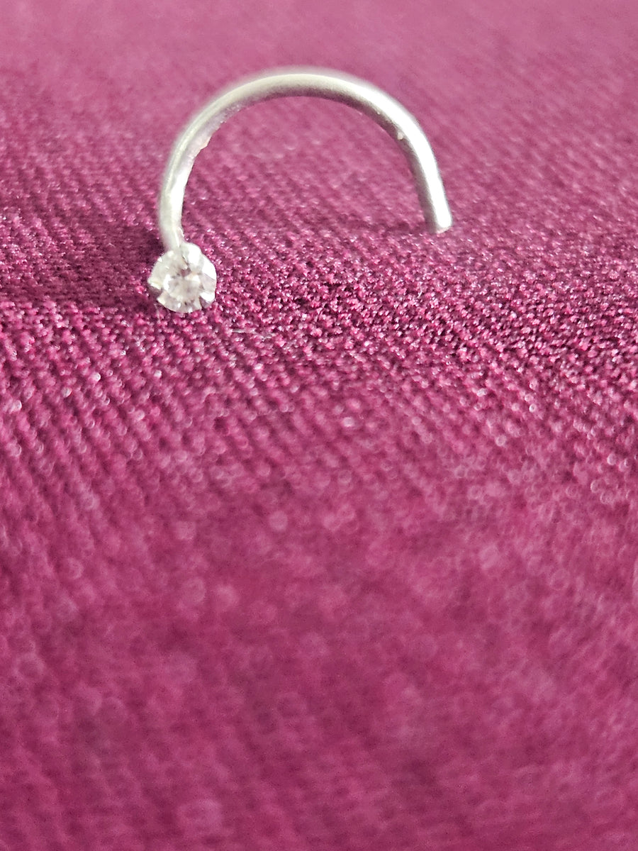 Crystal Arched Hook Nose Pin, front view
