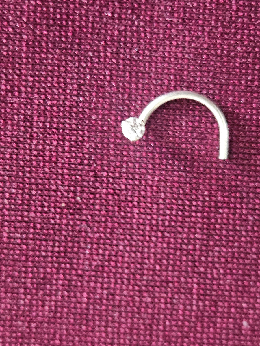 Crystal Arched Hook Nose Pin, top view