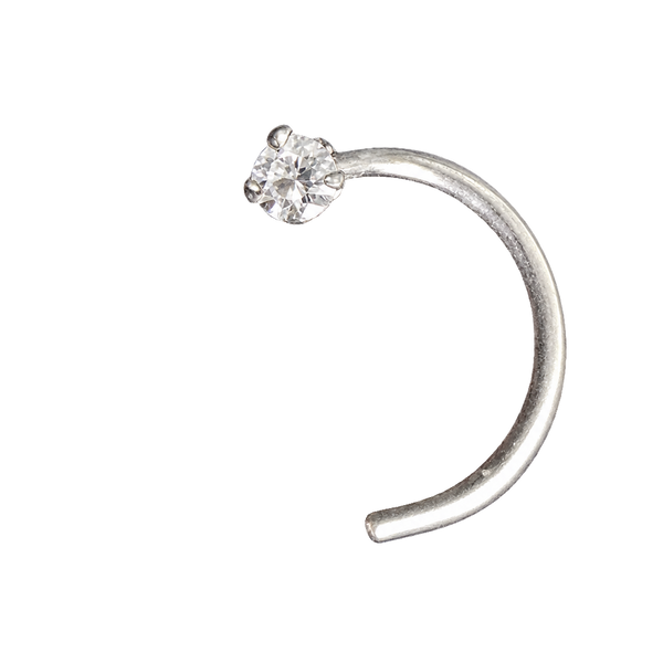Crystal Arched Hook Nose Pin, transparent catalogue view