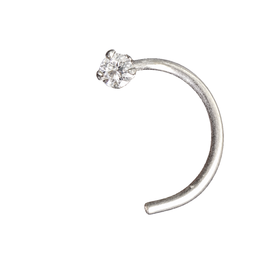 Crystal Arched Hook Nose Pin, transparent catalogue view