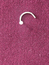Crystal Solitaire C-Hook Nose Pin, angled view