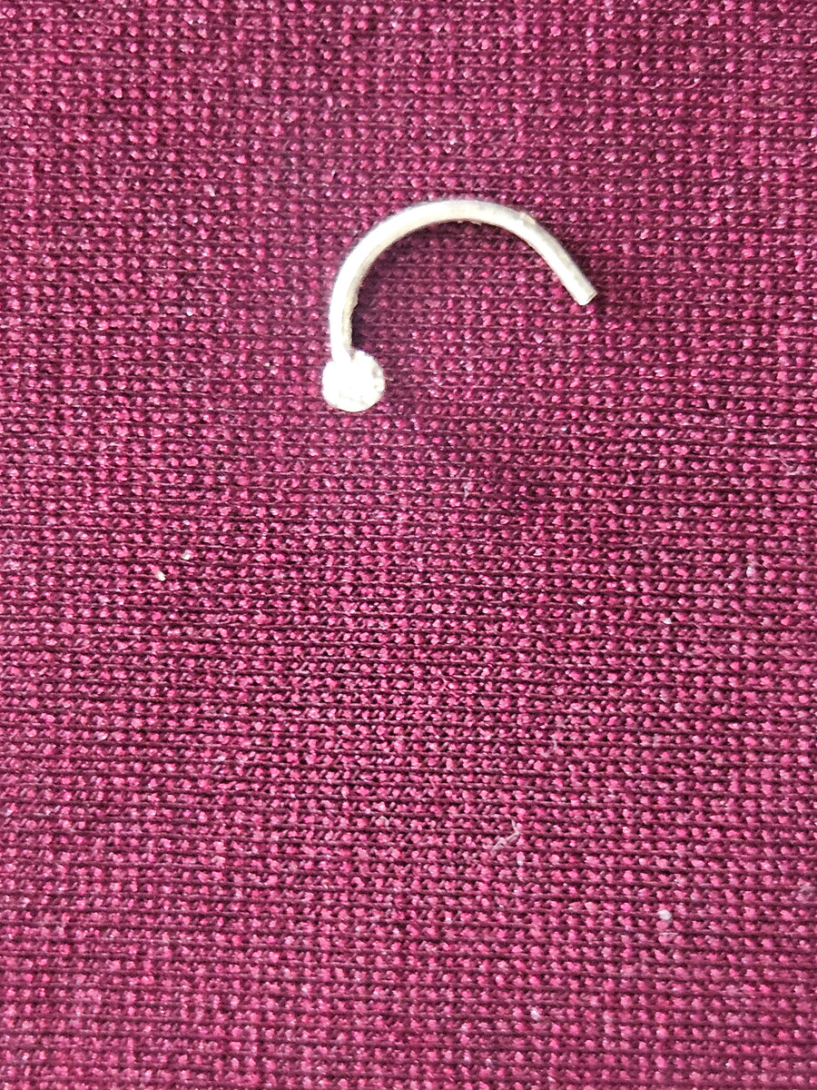 Crystal Solitaire C-Hook Nose Pin, angled view
