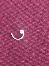 Crystal Solitaire C-Hook Nose Pin, front view