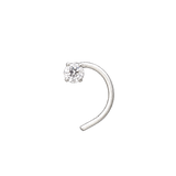 Crystal Solitaire C-Hook Nose Pin, transparent catalogue view