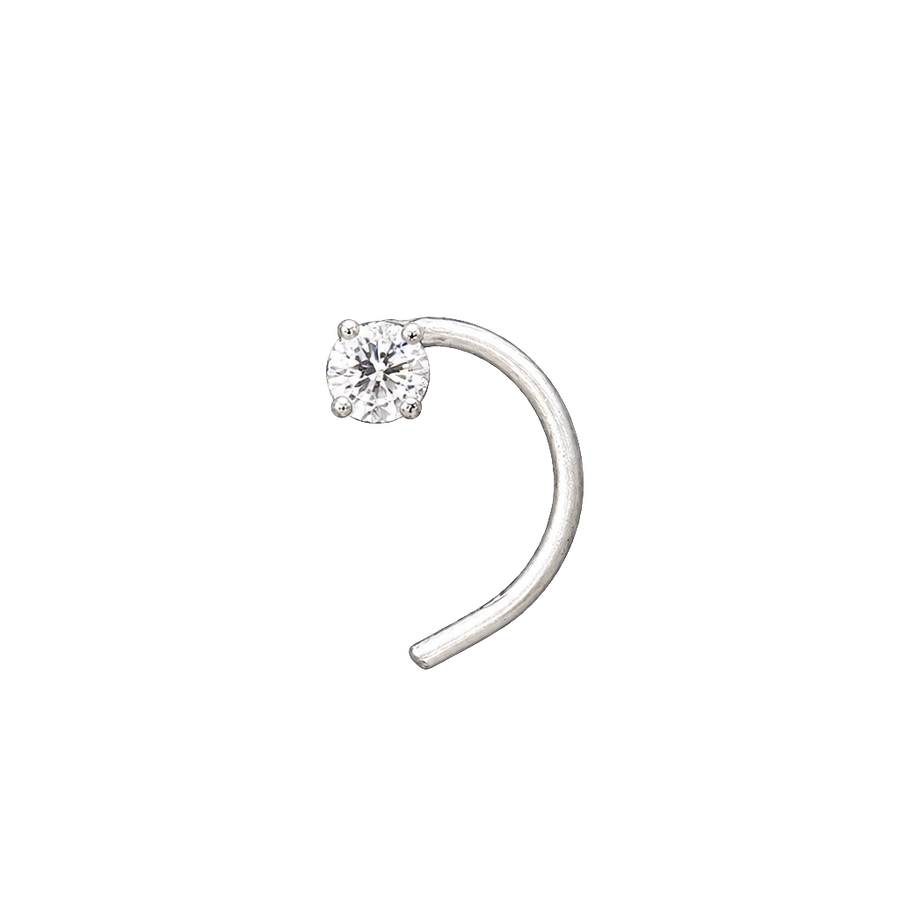 Crystal Solitaire C-Hook Nose Pin, transparent catalogue view