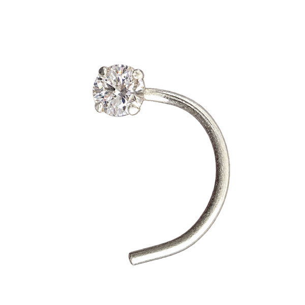 Crystal Solitaire U Nose Pin, transparent catalogue view