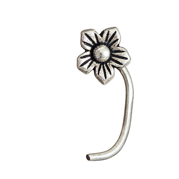 Engraved Flower Nose Pin, transparent catalogue view