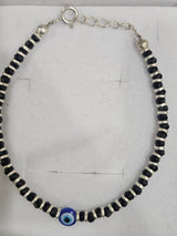 Black Bead Evil Eye Bracelet, top view