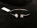 Floral Square Stone Bangle, angled view