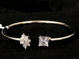 Floral Square Stone Bangle, close-up view