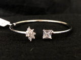 Floral Square Stone Bangle, front view