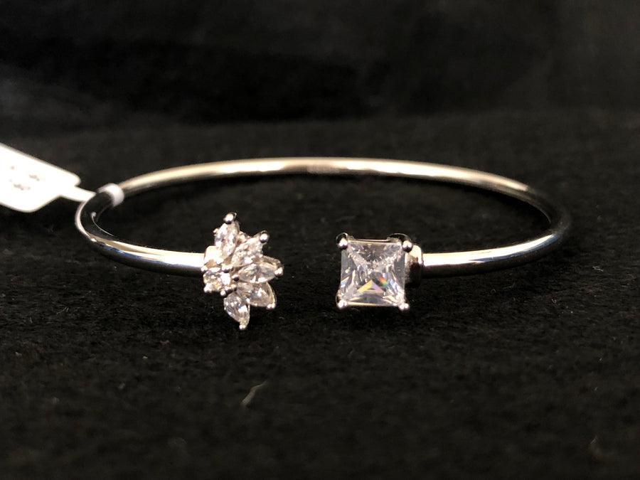 Floral Square Stone Bangle, front view