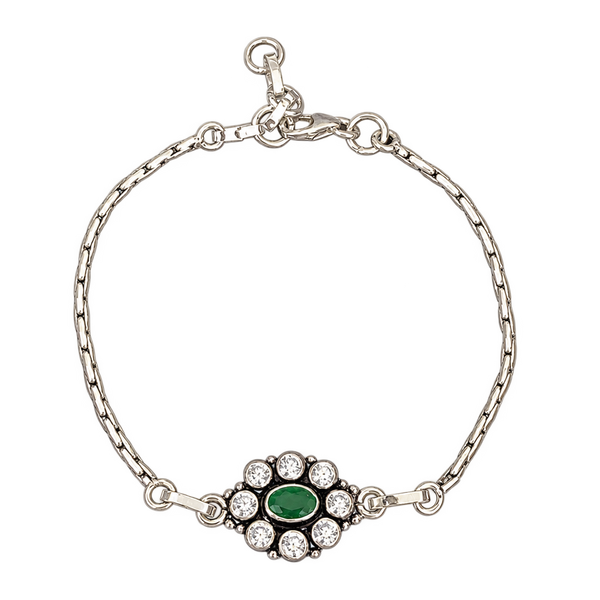 Green Oval Halo Bracelet, transparent catalogue view