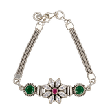 Floral Green Silver Bracelet, transparent catalogue view