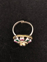 Geometric Gemstone Silver Ring, rear view