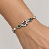 Green Stone Halo Bracelet, worn lifestyle view