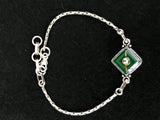 Green Square Pendant Bracelet, front view