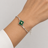 Green Square Pendant Bracelet, worn lifestyle view