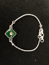 Green Square Pendant Bracelet, top view