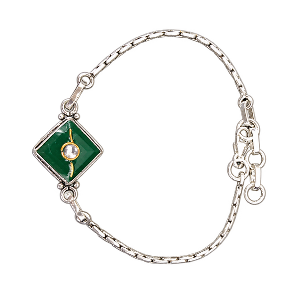 Green Square Pendant Bracelet, transparent catalogue view