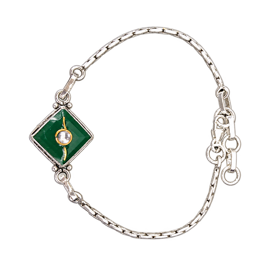 Green Square Pendant Bracelet, transparent catalogue view