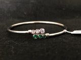 Silver-Tone Five Stone Bangle, front view